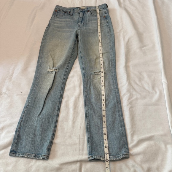 Madewell 23 High-Rise Slim Crop Boyfriend Jeans Dumas Light Wash Distressed - Picture 6 of 10